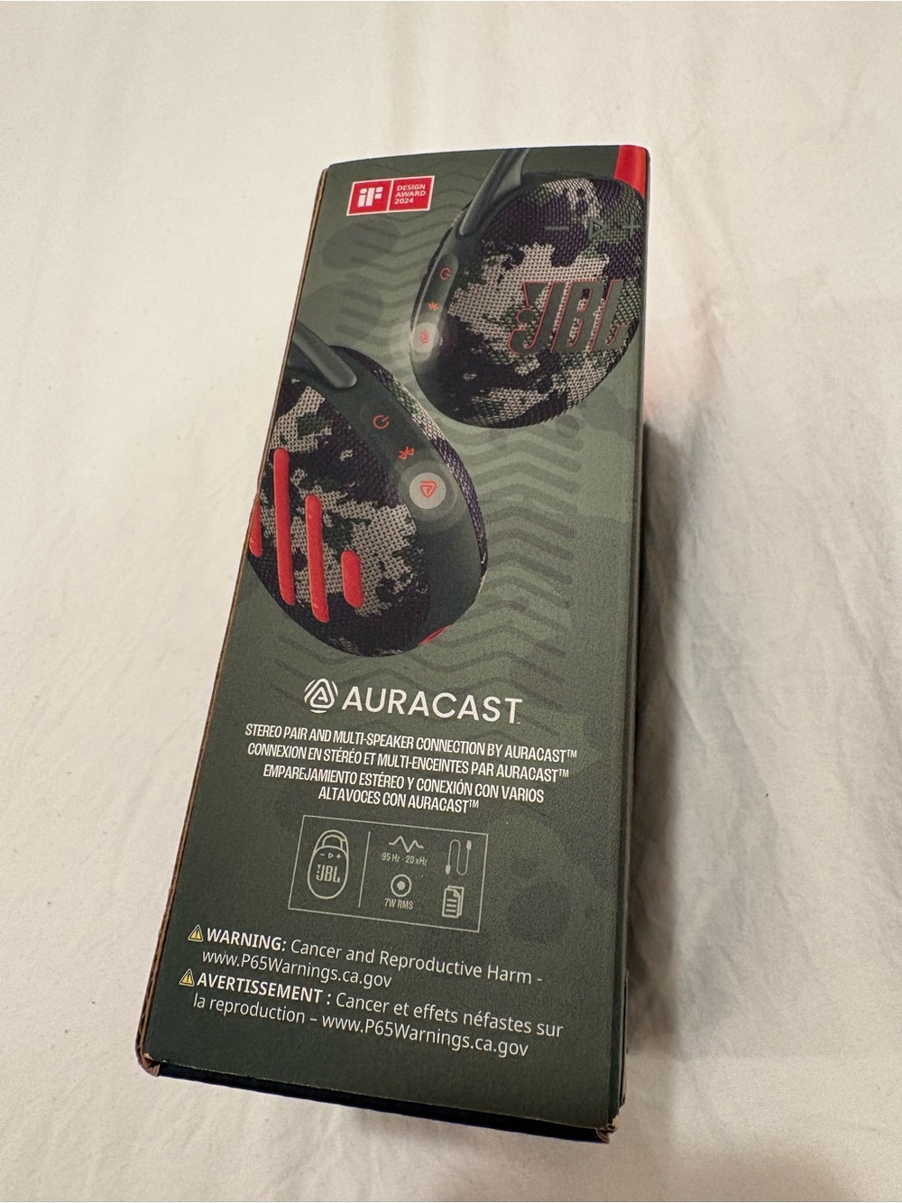 JBL Clip 5 Portable Bluetooth Speaker — Camo - Picture 2 of 4